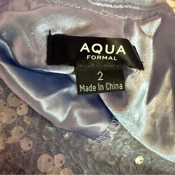 AQUA Formal Women’s Sequin Gown Blue Sz 2 NWT - Picture 8 of 10